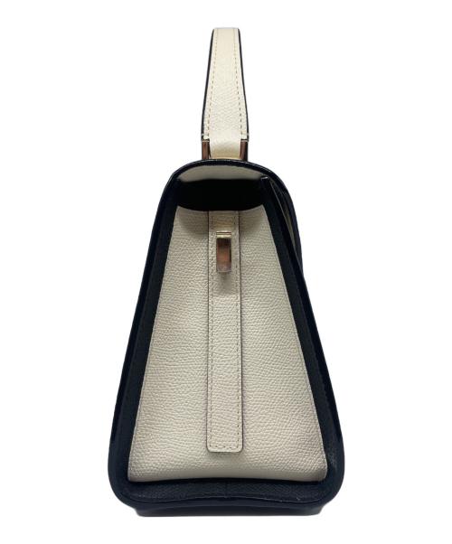 Valextra（ヴァレクストラ）Valextra (ヴァレクストラ) Mini Iside Intarsia ミニ イジィデ インターシャ アイボリー×ブラック サイズ:MINI/ミニの古着・服飾アイテム