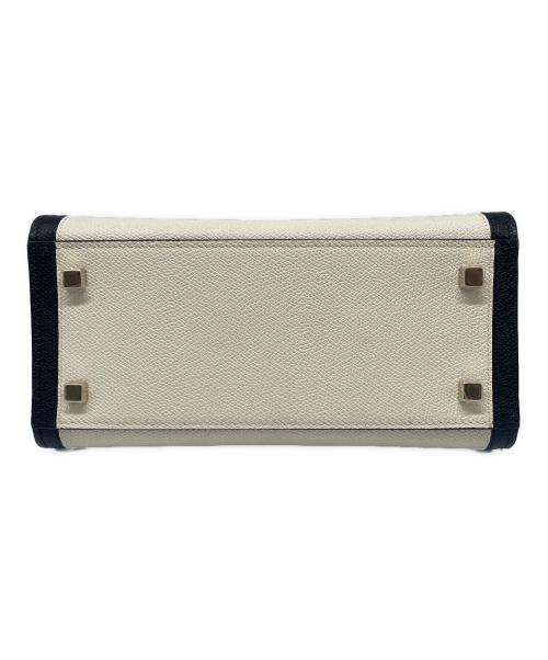 Valextra（ヴァレクストラ）Valextra (ヴァレクストラ) Mini Iside Intarsia ミニ イジィデ インターシャ アイボリー×ブラック サイズ:MINI/ミニの古着・服飾アイテム