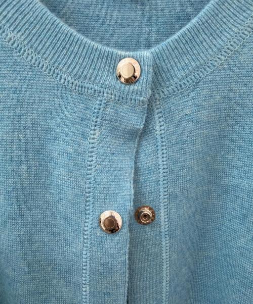 DRAWER（ドゥロワー）DRAWER (ドゥロワー) 16Gミラノ編みクルースナップカーディガン スカイブルー サイズ:2の古着・服飾アイテム