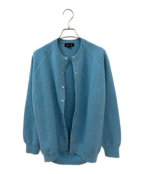 DRAWER（ドゥロワー）DRAWER (ドゥロワー) 16Gミラノ編みクルースナップカーディガン スカイブルー サイズ:2の古着・服飾アイテム