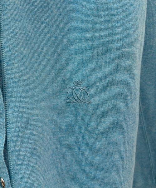 DRAWER（ドゥロワー）DRAWER (ドゥロワー) 16Gミラノ編みクルースナップカーディガン スカイブルー サイズ:2の古着・服飾アイテム