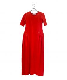 BORDERS at BALCONY（ボーダーズアットバルコニー）の古着「COCOON KNIT DRESS コクーン ニット ワンピース/BD2611-1K-20」｜レッド