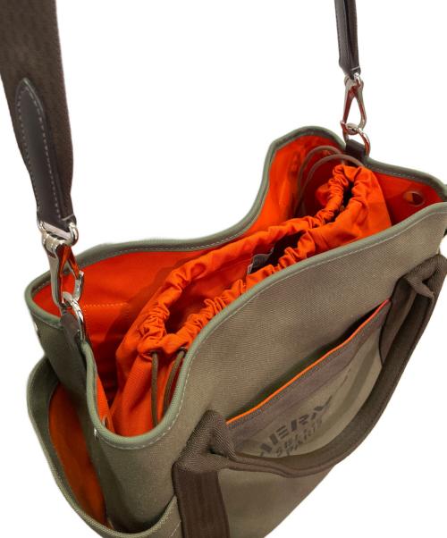 HERMES（エルメス）HERMES (エルメス) Sac de Pansage Groom Bag サック ド パンサージュ グルーム X刻印:2016年製 オリーブ×ブラウン オリーブ×ブラウンの古着・服飾アイテム
