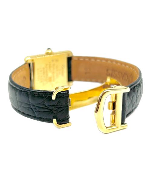 Cartier（カルティエ）Cartier (カルティエ) Must Tank SM Watch with Flying Roman Numerals マストタンクSM 飛びアラビア Ref:W1008354 ホワイト文字盤 ブラック サイズ:SM/21㎜/15cmの古着・服飾アイテム