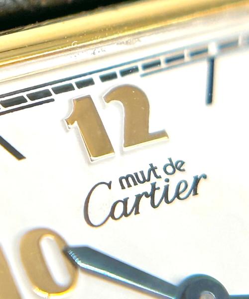 Cartier（カルティエ）Cartier (カルティエ) Must Tank SM Watch with Flying Roman Numerals マストタンクSM 飛びアラビア Ref:W1008354 ホワイト文字盤 ブラック サイズ:SM/21㎜/15cmの古着・服飾アイテム