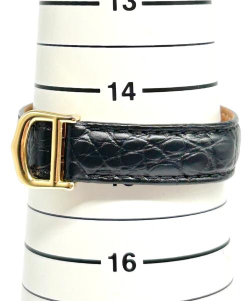 Cartier（カルティエ）Cartier (カルティエ) Must Tank SM Watch with Flying Roman Numerals マストタンクSM 飛びアラビア Ref:W1008354 ホワイト文字盤 ブラック サイズ:SM/21㎜/15cmの古着・服飾アイテム