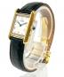 Cartier (カルティエ) Must Tank SM Watch with Flying Roman Numerals マストタンクSM 飛びアラビア Ref:W1008354 ホワイト文字盤 ブラック サイズ:SM/21㎜/15cm：430000円