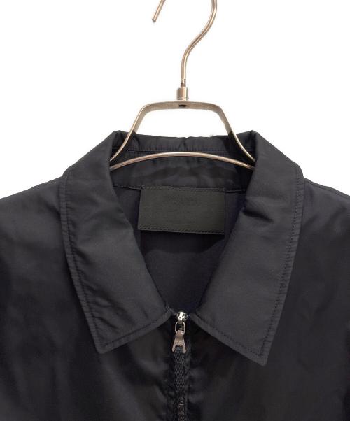 PRADA（プラダ）PRADA (プラダ) ナイロン半袖ジップアップシャツ ネイビー サイズ:Lの古着・服飾アイテム