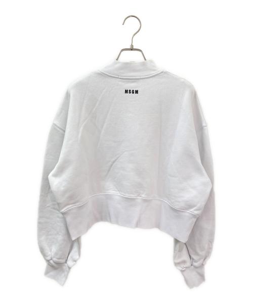 MSGM（エムエスジーエム）MSGM (エムエスジーエム) モックネックショート丈スウェット ホワイト サイズ:Mの古着・服飾アイテム