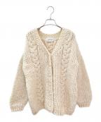 Hands of creationハンズオブクリエイション）の古着「Hand knit ケーブルVカーディガン」｜ホワイト