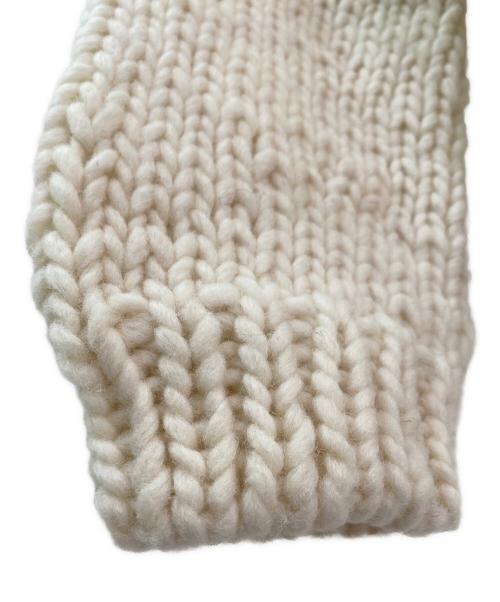 Hands of creation（ハンズオブクリエイション）Hands of creation (ハンズオブクリエイション) Hand knit ケーブルVカーディガン ホワイト サイズ:Fの古着・服飾アイテム