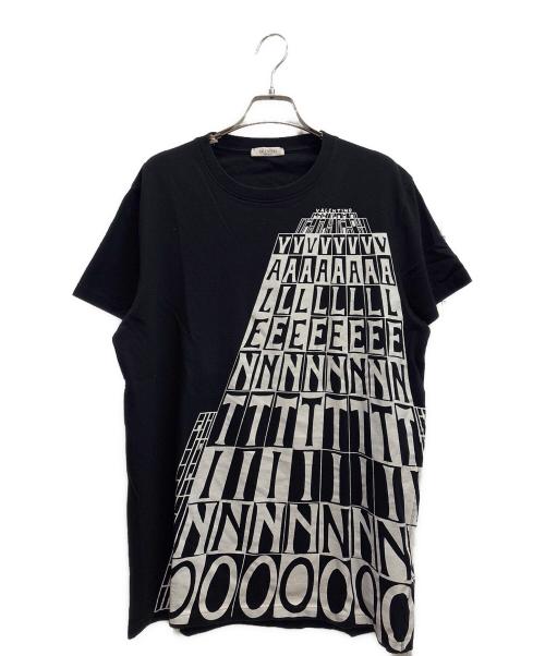 VALENTINO（ヴァレンティノ）VALENTINO (ヴァレンティノ) ロゴプリントカットソー ブラック サイズ:Mの古着・服飾アイテム