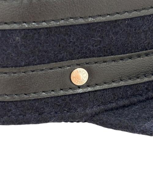 HERMES（エルメス）HERMES (エルメス) ウールキャスケットキャップ ネイビー サイズ:58cmの古着・服飾アイテム
