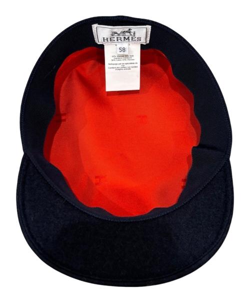 HERMES（エルメス）HERMES (エルメス) ウールキャスケットキャップ ネイビー サイズ:58cmの古着・服飾アイテム
