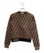 FENDIフェンディ）の古着「Zucca Cropped Knit Sweater ズッカ柄ショート丈ニット/FZY703 A5QG」