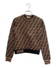 FENDI（フェンディ）の古着「Zucca Cropped Knit Sweater ズッカ柄ショート丈ニット/FZY703 A5QG」