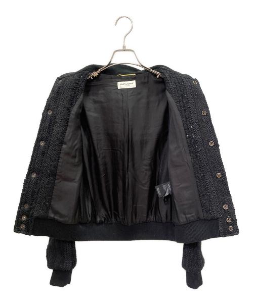 Saint Laurent Paris（サンローランパリ）Saint Laurent Paris (サンローランパリ) Tweed Sequin Jacket ツイードスパンコール ジャケット/Y122T  サイズ:34の古着・服飾アイテム