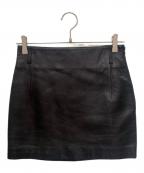 Saint Laurent Parisサンローランパリ）の古着「ラムレザーミニスカート/Lamb Leather Mini Skirt」｜ブラック