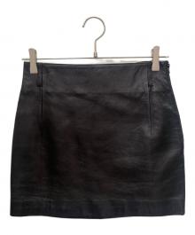 Saint Laurent Paris（サンローランパリ）の古着「ラムレザーミニスカート/Lamb Leather Mini Skirt」｜ブラック