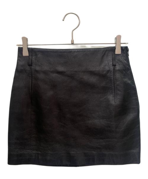 Saint Laurent Paris（サンローランパリ）Saint Laurent Paris (サンローランパリ) ラムレザーミニスカート/Lamb Leather Mini Skirt ブラック サイズ:36の古着・服飾アイテム