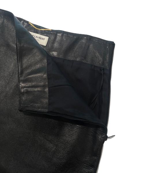 Saint Laurent Paris（サンローランパリ）Saint Laurent Paris (サンローランパリ) ラムレザーミニスカート/Lamb Leather Mini Skirt ブラック サイズ:36の古着・服飾アイテム