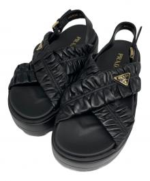 PRADA（プラダ）の古着「マテラッセレザー フラットフォームサンダル/PRADA Matelassé Leather Platform Sandals」