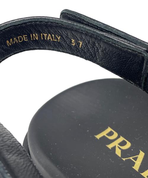 PRADA（プラダ）PRADA (プラダ) マテラッセレザー フラットフォームサンダル/PRADA Matelassé Leather Platform Sandals サイズ:37の古着・服飾アイテム