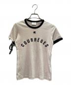 courregesクレージュ）の古着「バックルディテール コットンTシャツ/Buckle-detail cotton t-shirt」｜ライトベージュ