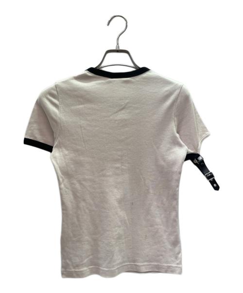 courreges（クレージュ）courreges (クレージュ) バックルディテール コットンTシャツ/Buckle-detail cotton t-shirt ライトベージュ サイズ:XSの古着・服飾アイテム