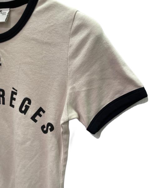 courreges（クレージュ）courreges (クレージュ) バックルディテール コットンTシャツ/Buckle-detail cotton t-shirt ライトベージュ サイズ:XSの古着・服飾アイテム