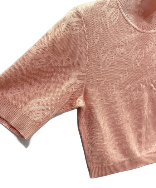 FENDI（フェンディ）FENDI (フェンディ) Cropped Knit Sweater クロップドニット/FZX772 AJFE ピンク サイズ:36の古着・服飾アイテム