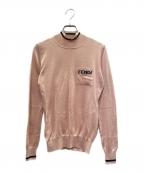 FENDIフェンディ）の古着「Logo Pocket Silk Knit Sweater ポケットロゴ シルクニット/FZX621 AEPP」｜ピンク