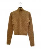 FENDIフェンディ）の古着「High-Neck Long-Sleeve Top ハイネック ロングスリーブ カットソー/FZX749 AGIR」｜ブラウン