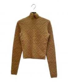 FENDI（フェンディ）の古着「High-Neck Long-Sleeve Top ハイネック ロングスリーブ カットソー/FZX749 AGIR」｜ブラウン