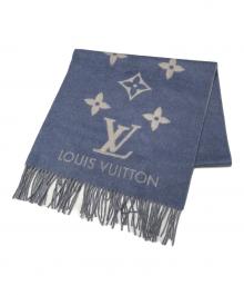 LOUIS VUITTON（ルイ ヴィトン）の古着「大判カシミヤストール/	エシャルプ・レイキャビック スタッディ」｜スカイブルー