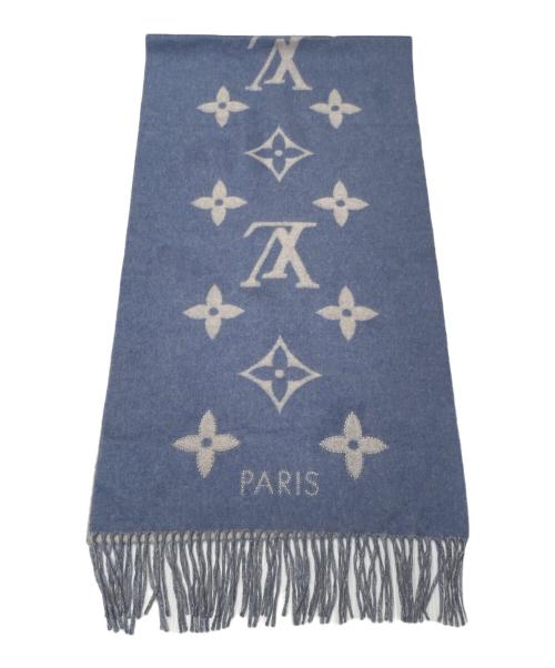 LOUIS VUITTON（ルイ ヴィトン）LOUIS VUITTON (ルイ ヴィトン) 大判カシミヤストール/	エシャルプ・レイキャビック スタッディ スカイブルーの古着・服飾アイテム
