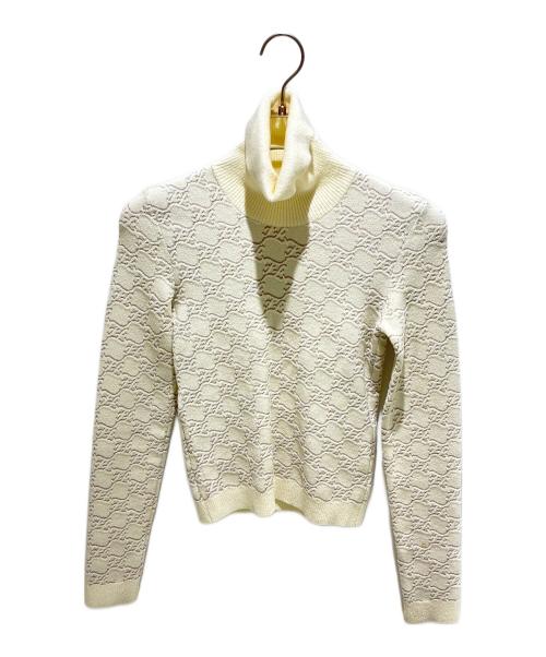 FENDI（フェンディ）FENDI (フェンディ) 総柄タートルネックニット/FZX713 AHED ベージュ サイズ:36の古着・服飾アイテム
