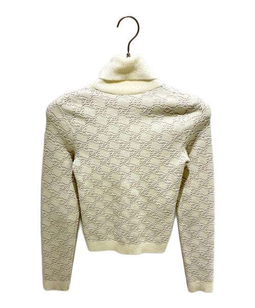 FENDI（フェンディ）FENDI (フェンディ) 総柄タートルネックニット/FZX713 AHED ベージュ サイズ:36の古着・服飾アイテム