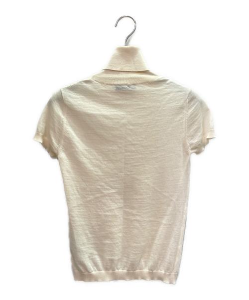 VALENTINO（ヴァレンティノ）VALENTINO (ヴァレンティノ) ハイネックロゴ半袖ニット/High-Neck Logo Short-Sleeve Knit Sweater/UB3KC16F5NU ベージュ サイズ:XSの古着・服飾アイテム