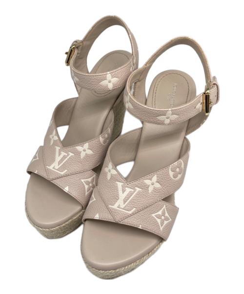 LOUIS VUITTON（ルイ ヴィトン）LOUIS VUITTON (ルイ ヴィトン) スターボード・ライン サンダル ベージュ サイズ:37の古着・服飾アイテム