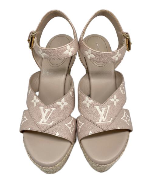 LOUIS VUITTON（ルイ ヴィトン）LOUIS VUITTON (ルイ ヴィトン) スターボード・ライン サンダル ベージュ サイズ:37の古着・服飾アイテム