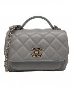 CHANELシャネル）の古着「ビジネスアフィニティショルダーバッグ Business Affinity Shoulder Bag/A93749」｜ライトグレー