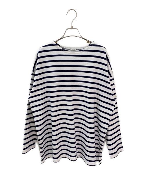 SEA（シー）SEA (シー) 長袖カットソー ホワイト×ネイビー サイズ:Freeの古着・服飾アイテム