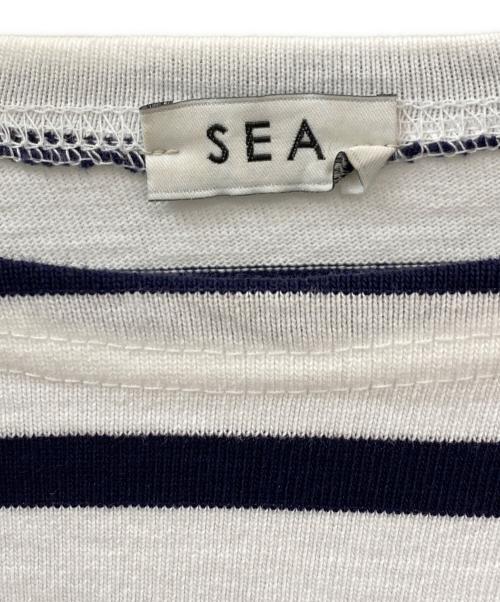 SEA（シー）SEA (シー) 長袖カットソー ホワイト×ネイビー サイズ:Freeの古着・服飾アイテム