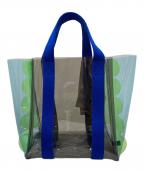LUDLOWラドロー）の古着「PVC Scalloped Tote」｜ブルー×グリーン