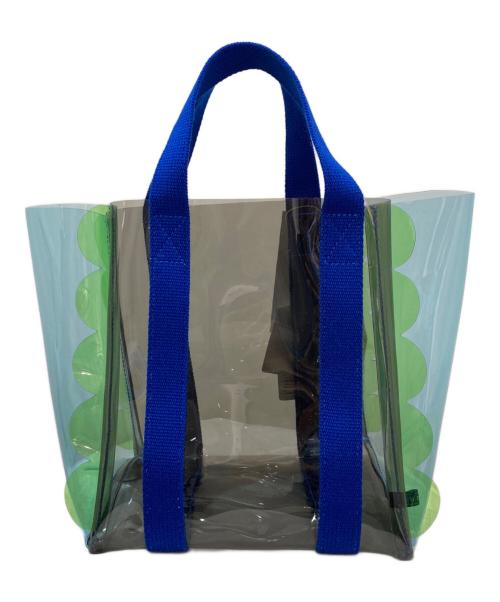 LUDLOW（ラドロー）LUDLOW (ラドロー) PVC Scalloped Tote ブルー×グリーンの古着・服飾アイテム