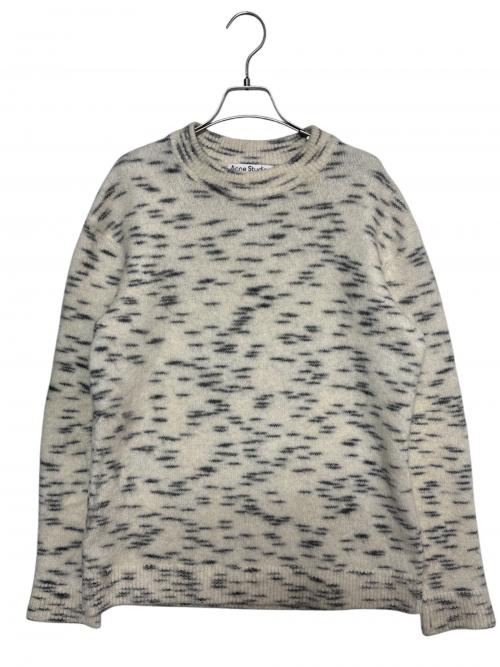 Acne studios（アクネ ストゥディオズ）ACNE STUDIOS (アクネ ストゥディオズ) クルーネックニット ホワイト×グレー サイズ:Sの古着・服飾アイテム