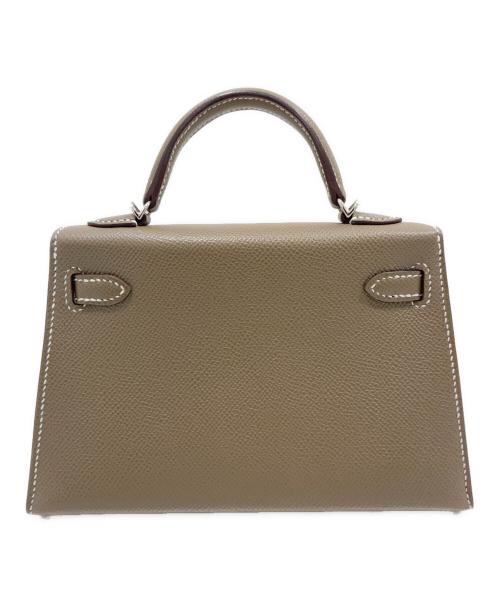HERMES（エルメス）HERMES (エルメス) ミニケリー2 19/HERMÈS Mini Kelly II 19 Sellier Epsom Étoupe/エトゥープ エプソン B刻印 2023 ショルダーバッグ セリエ エトゥープの古着・服飾アイテム
