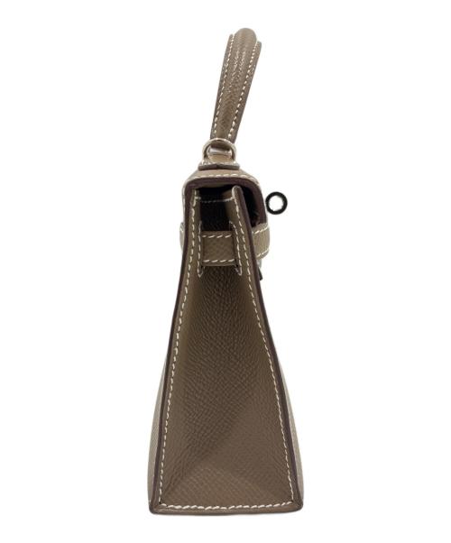 HERMES（エルメス）HERMES (エルメス) ミニケリー2 19/HERMÈS Mini Kelly II 19 Sellier Epsom Étoupe/エトゥープ エプソン B刻印 2023 ショルダーバッグ セリエ エトゥープの古着・服飾アイテム