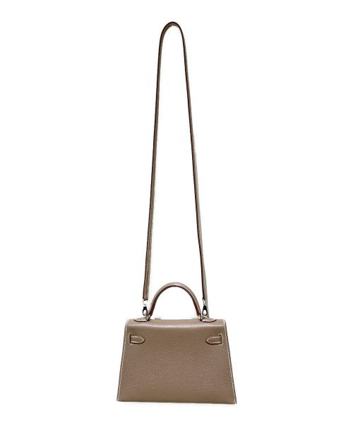 HERMES（エルメス）HERMES (エルメス) ミニケリー2 19/HERMÈS Mini Kelly II 19 Sellier Epsom Étoupe/エトゥープ エプソン B刻印 2023 ショルダーバッグ セリエ エトゥープの古着・服飾アイテム